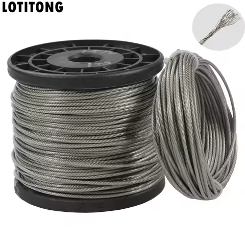 10M 70LB-368LB fishing steel wire line 7x7 strands Trace Coating Wire Leader Coating Jigging Wire Le