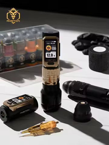 Ambition Soldier Pro 520 Wireless Tattoo Machine Adjustable Stroke 2.2-4.2mm Tattoo Pen Torque 520g.