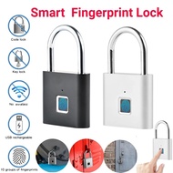 Fingerprint Padlock Waterproof Keyless Mini Door Lock Rechargeable Fingerprint Unlock Zinc Alloy Met