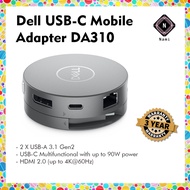 DELL DA310 USB-C 7-in-1 Mobile Adapter -  for Video, Network, Data Connectivity Up to 90W Power Pass