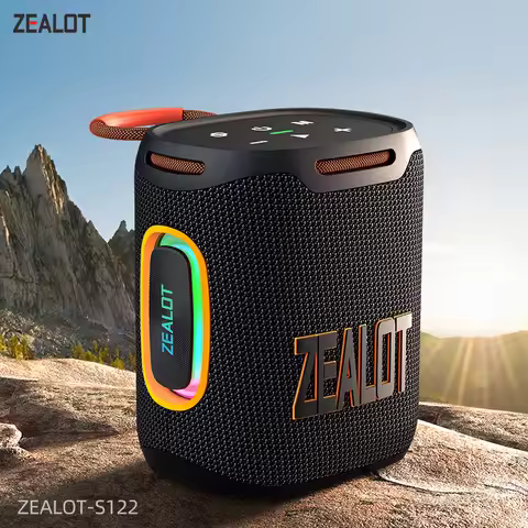 Zealot-S122 Bluetooth Speaker BT5.3 Wireless IPX6 Waterproof Shower Speaker,25W HiFi Stereo Sound,TW