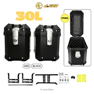 Universal Motorcycle 18L / 28L / 30L / 36L Side Top Box [Free Gifts] | Kotak Motor Tepi | Black / Si