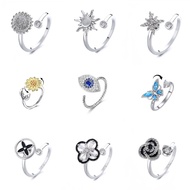 Anxiety Ring Graduation Gift Lucky Rotatable Ring Female Trendy Match Anti-Anxiety Decompression Zir