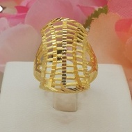 916 Gold Net Shield Ring