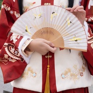 ​​Exquisite Summer Manual Fan With Pouch Traditional Aesthetic Chinese Foldable Hand Fan