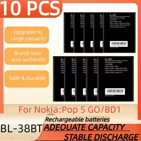 1-10PCS 3.85V 4000mAh,BL-38BT rechargeable battery suitable for Nokia Pop 5 GO/BD1mobile phone batte