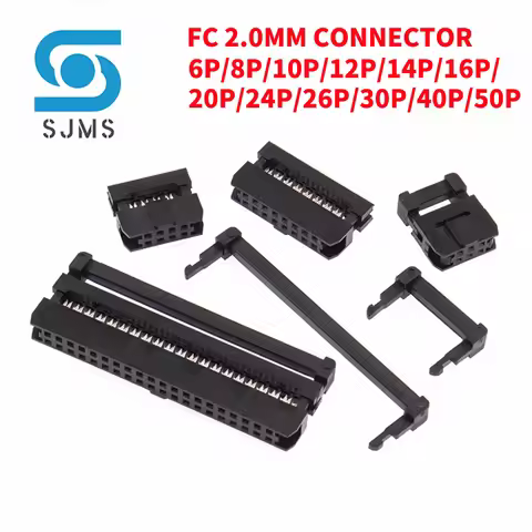 10PCS 2.0MM Pitch FC-6/8/1012/14/16/20/30/40/50 PIN 2.0 FEMALE HEADER IDC SOCKET CONNECTOR FOR 1.0MM