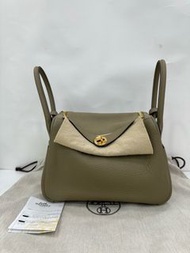 👜Hermes Lindy 26 8Q Beige Marfa GHW TC leather Stamp W with receipt 愛馬仕 lindy 26 8Q馬爾法米色 金扣 Tc皮 W刻  