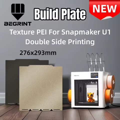 For Snapmaker U1 PEI Textured Thickening Super Adhension Build Plate 276x293mm Double Sided PEI For