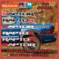 Raptor Sticker Body Side Door Car Decal Pelekat 4x4 Ford Ranger F150 F150 F250