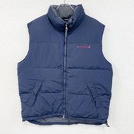二手TOMMY HILFIGER Hilfiger 全拉鍊羽絨背心，海軍藍，L 碼