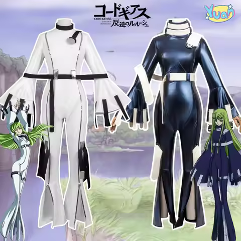 Code Geass CC Cosplay Costume And Wigs Lelouch Of The Rebellion C.C. Jumpsuits Hangyaku No Lelouch Q