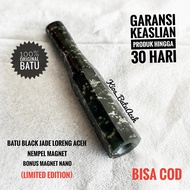 Aksesoris Pipa Batu Giok Black Jade Original Asli Aceh Bulat Cutting