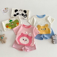 Kids Outfit 2025 New Summer Collection - Girls' Fashion Short Sleeve T-Shirts & Boys' Thin Cartoon P