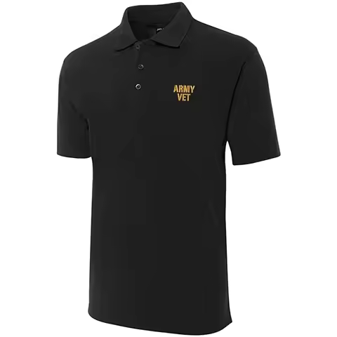 Lyprerazy Golf Shirt US Army Veteran Military Embroidered Short Sleeve Polo Shirts Classic Embroider