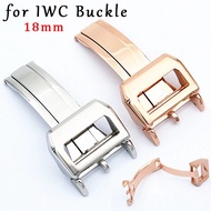 18mm Metal Folding Buckle for IWC Watch Strap Clasp Solid Stainless Steel Wristband Button Replaceme