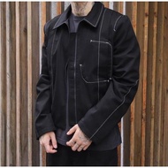 PAF2.0黑色明線 先鋒小眾設計機能風廓形獨立裁剪夾克外套寬松