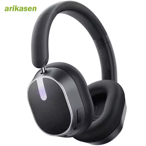 Active Noise Cancelling Headphones Bluetooth 6.0 Wireless Over-Ear Headphones Foldable with LED Powe