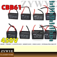 Cbb61 Fan Start Capacitor 450V 0.8 UF 1.2 UF 1UF 1.5 UF 1.8 UF 2UF 2.2 UF 2.5 UF 3UF 4.5 UF 4.75 UF 