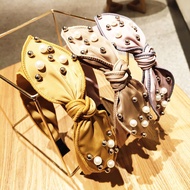 Korean satin hairpin with luxurious bow tie C71020