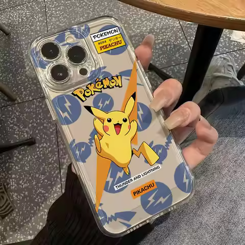 Cute Cartoon P-Pokemon Pikachu Phone Case For iPhone 17 16 15 14 13 12 11 Pro Max XR XS MAX 7 8 PLUS