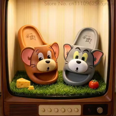 Tom And Jerry Slippers Cartoon Arch Support Summer Couple Indoor Outdoor Casual Slide Sandals For Me