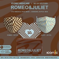 [Romeo & Juliet] Kuan sisters x Iconic Medicare 4 ply medical facemask LOOSE PACK (5pcs)