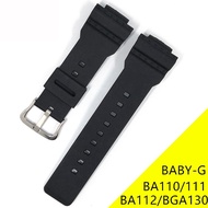 Strap For Casio G SHOCK BABY-G BA110 BA111 BA112 BA130 BA120 Watchband Bracelet Waterproof Soft PU Watch Band Belt Wristband