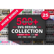 500+ SVG Mega Design Bundle Graphic | Print Ready EPS, SVG, DXF, PNG files