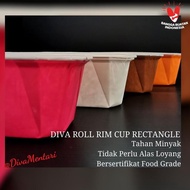 Diva Roll Rim Cup Rectangle Uk. 19 X 8 X 5.5 Cm Free shipping