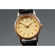 Vintage 1999 [exc+5] seiko 2p21-0a9a gold round 24mm quartz ladies watch japan