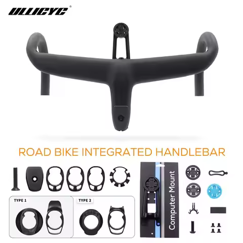 The one exs Carbon Cockpit Full Internal cable Bike Cockpit Road Bicycle Handlebar Di2 Integrated Ha