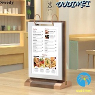 OUDIMEI Ads Display Stand, Loose leaf Multi page Menu Card Holder, Multipurpose Label Holder Wooden 
