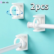 2 Pcs 360 Rotation Shower Curtain Rod Mount Holder Universal Self Adhesive Wall Mount Bracket Ring Hook for Bathroom Supplies