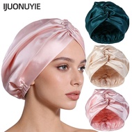 IJUONUYIE Silk Satin Hair Bonnet, Adjustable Satin Fabric Mulberry Silk Wrap, Premium Smooth Luxury 