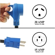 30 Amp RV to House 110/120V Adapter,Camper Trailer RV Plug into Regular 110V Power Outlet,15 Amp Mal