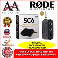 Rode SC6 Dual TRRS Input and Headphone Output for Smartphones Ship from Malaysia (100% Original Rode