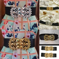 Women's elastic belt buckle belt elastic rubber belt