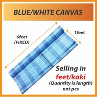 [TAHAN] 6Feet x 1Feet Tarpaulin Sheet Canvas (Blue / White) / Kanvas Biru & Putih / Kain Kalis Air 蓝