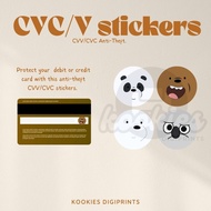 WE BARE BEARS | Cute | Kawaii CVV/CVC Cover Stickers - waterproof stickers