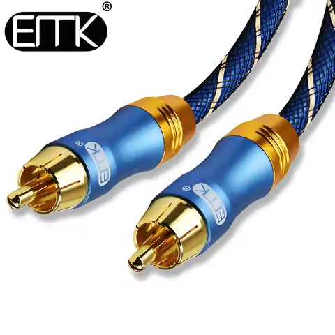 EMK RCA Cable Digital Coaxial Audio Cable Stereo Audio RCA to RCA Male Coaxial Cable Hifi Subwoofer 
