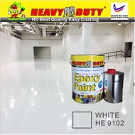 5L ( White HE 9102 ) Epoxy Paint ( Heavy Duty Coating Brand ) Floor Coating Paint ( 4Liter Paint + 1Liter Hardener