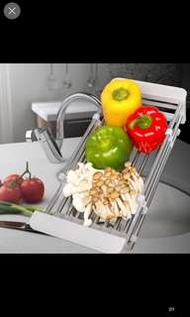 不銹鋼 可伸縮 水槽 碗筷置物架