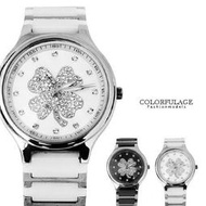 Valentino范倫鐵諾 幸運草水鑽精密陶瓷不鏽鋼手錶腕錶 原廠公司貨【NE1315】單支