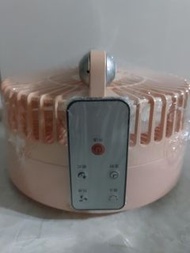 圓形粉色神縮遙控電風扇