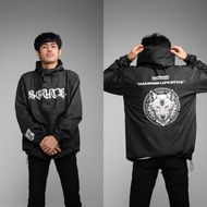RA Cloth Jaket Parasut Pria Jaket Cagoule Wolves Hitam Soutweek