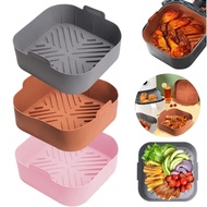 Air Fryer Tray Silicone Mold For Air Fryer Liner Basket Reusable Oven Baking Tray Non-stick Pizza Grill Pan Kitchen Accessories diyongpang