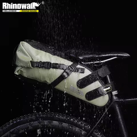 Rhinowalk 100%Waterproof Bike Saddle Bag 5L 10L 13L Foldable Bicycle Tail Bag Outdoor MTB Panner Sto