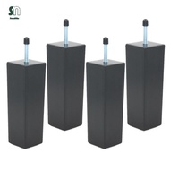 Sunnimix 4pcs/set 5.9inch Black Bed Risers Furniture Table Square Feet for Sofa Couch