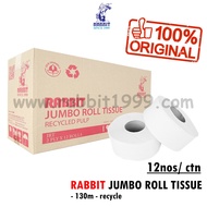 RABBIT JUMBO ROLL TISSUE - recycle (130m x 12nos/ ctn) - jumbo roll tissue / jumbo roll / jumbo toil